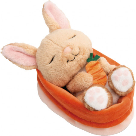 Kuscheltier Hase mit Karotte 12cm schlafend im