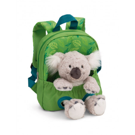 Rucksack mit Plüschtier 21x26cm Koala 25cm grün