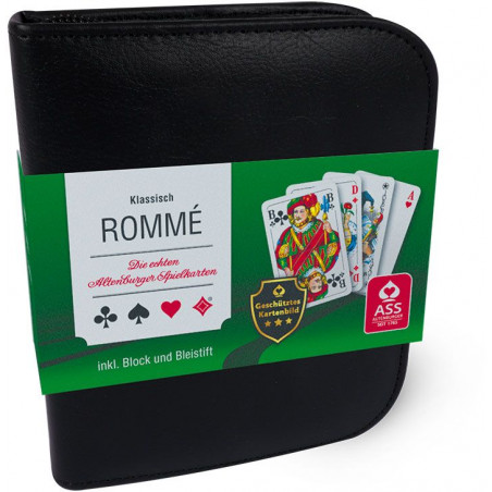 ASS Altenburger Spielkarten - Rommé, französisches Bild, Lederetui
