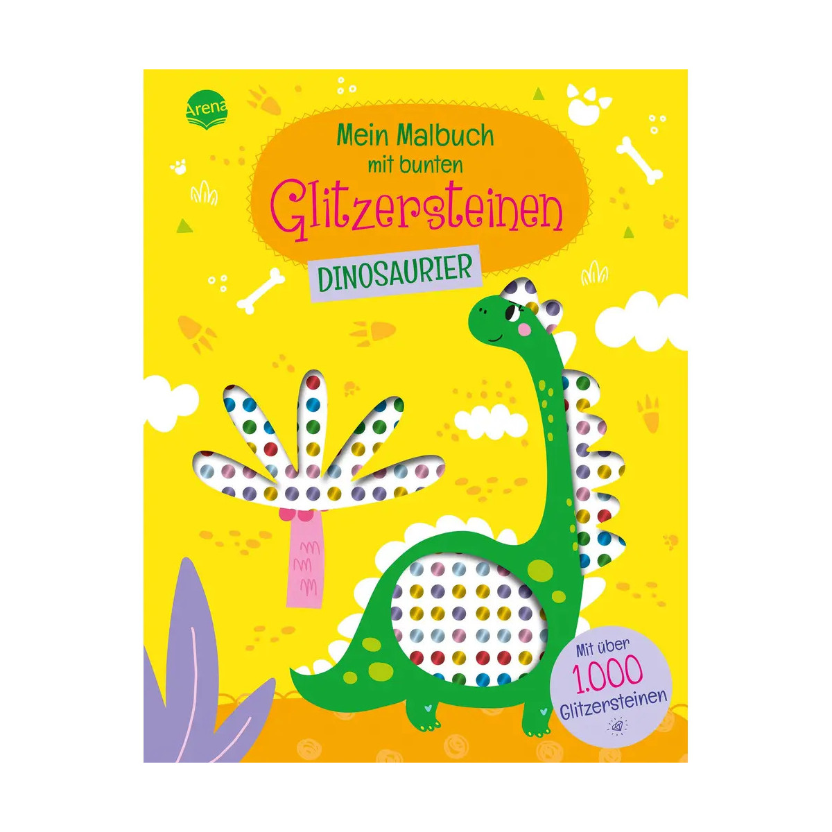 Mein Malbuch mit bunten Glitzersteinen – Dinosaurier – Mit über 1.000 Glitzersteinen