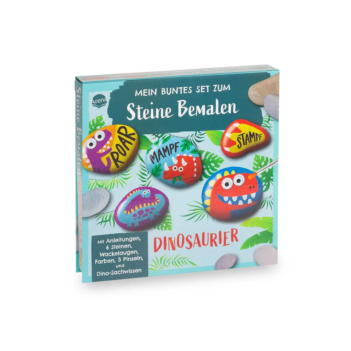 Mein buntes Set zum Steine Bemalen – Dinosaurier