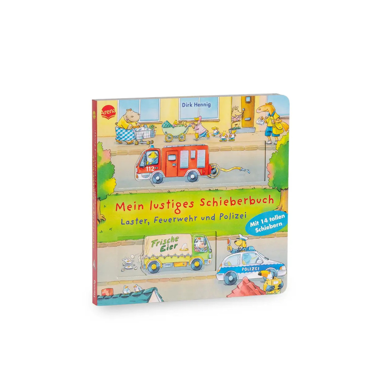 Hennig, Dirk: Mein lustiges Schieberbuch – Laster, Feuerwehr und Polizei