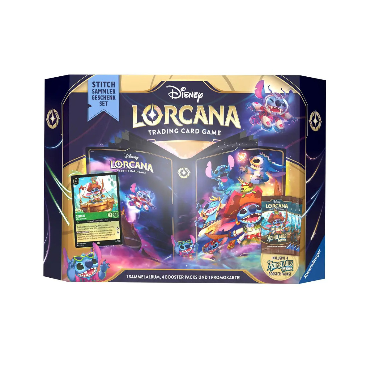 Disney Lorcana Trading Card Game: Azurblaues Meer - Stitch Sammler Geschenkset (Deutsch)