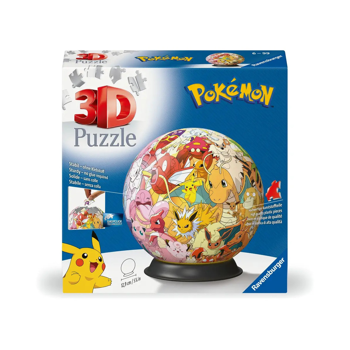 Ravensburger 3D Puzzle 11595 - Puzzle-Ball Pokémon Kanto Region - Puzzleball aus dreidimensionalen Puzzleteilen - für
