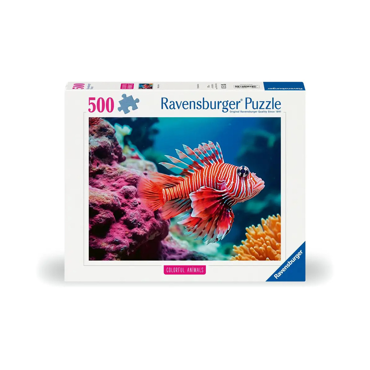 Ravensburger Puzzle 12001334, Colorful Animals - Rotfeuerfisch - 500 Teile Puzzle für Erwachsene und Kinder ab 12 Jahr