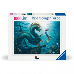 Ravensburger Puzzle 12001434 - Enchanted Depths: Dragon, Mermaid and Turtles - 1000 Teile Puzzle für Erwachsene und Ki