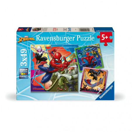 Ravensburger Kinderpuzzle - 12004115 Marvel Spider-Man - Puzzle für Kinder ab 5 Jahren, mit 3x49 Teilen