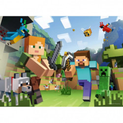 Ravensburger Kinderpuzzle - 12004176 Minecraft Steve und Alex - Puzzle für Kinder ab 6 Jahren, mit 100 Teilen im XXL-F