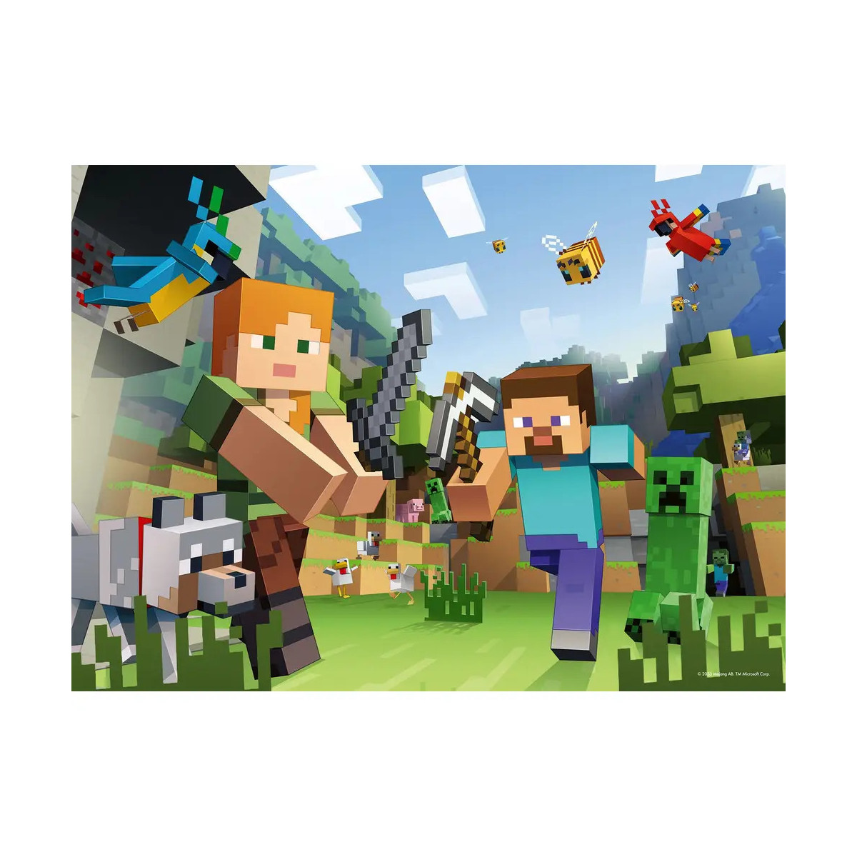 Ravensburger Kinderpuzzle - 12004176 Minecraft Steve und Alex - Puzzle für Kinder ab 6 Jahren, mit 100 Teilen im XXL-F