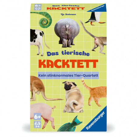 Ravensburger 23050 - Das tierische Kacktett, Quartett mit Tierkacke-Thema, Familienspiel für Kinder ab 6 Jahren und Er