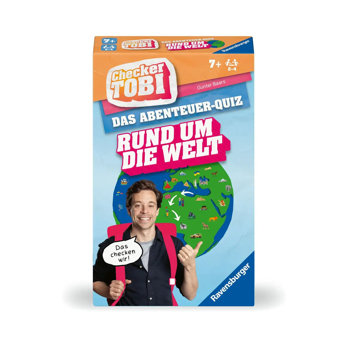 Ravensburger 22492 - Checker Tobi - Rund um die Welt - Das Abenteuerquiz für Kinder ab 7 Jahren, Quiz & Mitmachspiel f