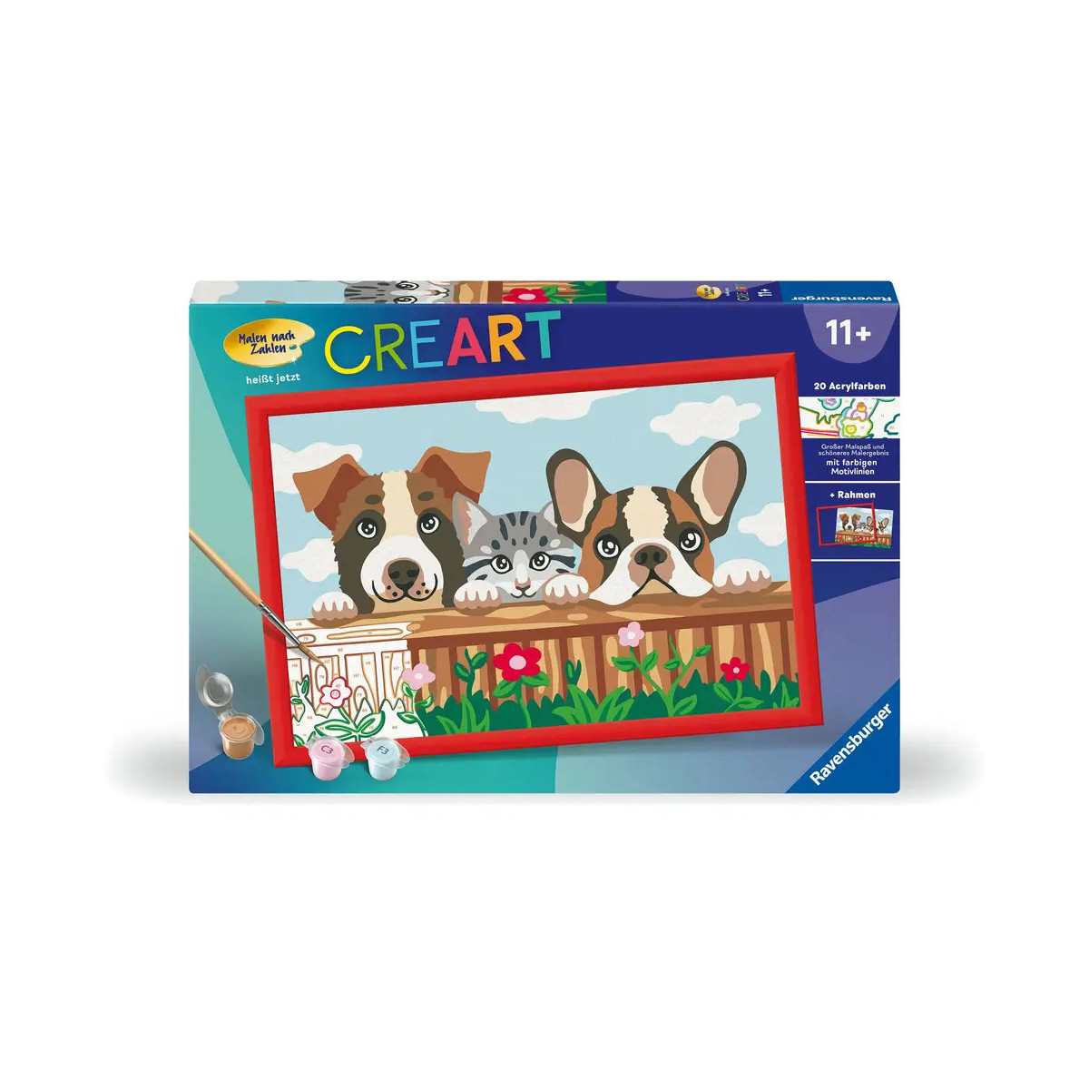 Ravensburger CreArt - Malen nach Zahlen 23855 - Katzen und Hunde - ab 11 Jahren