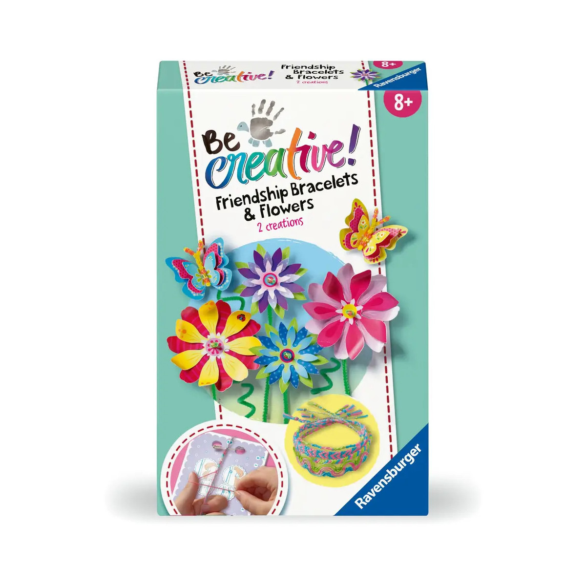 Ravensburger BeCreative 23963 Freundschaftsbändchen & Blumen Bastelset, DIY für Kinder ab 8 Jahren