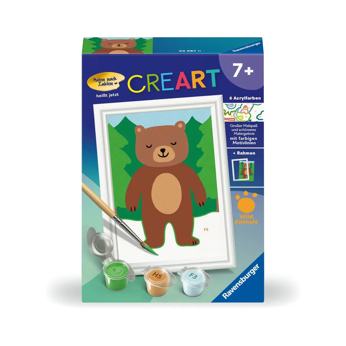 Ravensburger CreArt - Malen nach Zahlen 23987 - Kleiner Bär - ab 7 Jahren