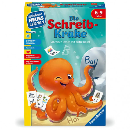 Ravensburger 24683 - Die Schreib-Krake - Lernspiel für Kinder, Schreiblernspiel für Kinder von 6-9 Jahren, für 1-4 Spi