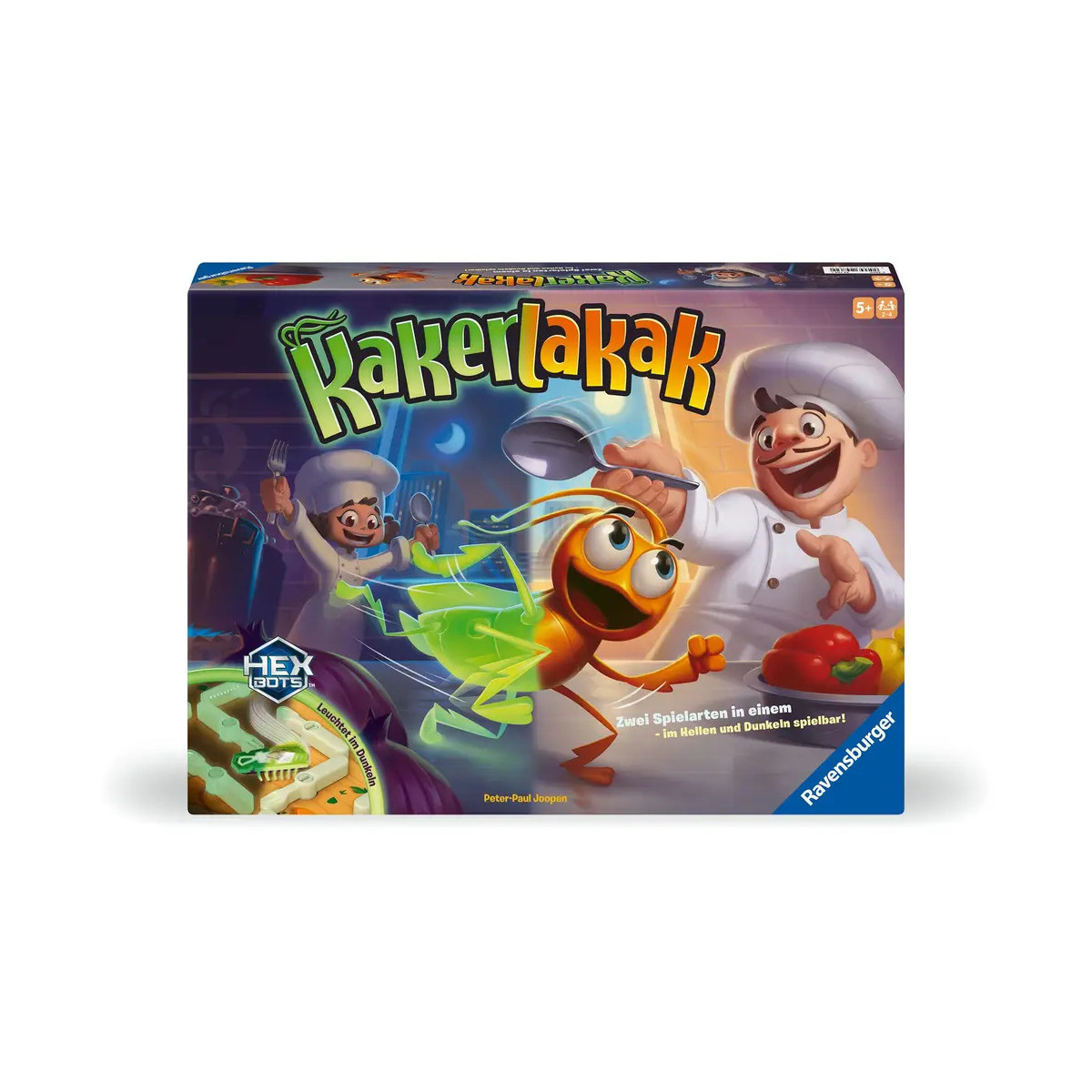 Ravensburger 24762 Kakerlakak Glow in the Dark - Aktionsspiel mit elektronischer Kakerlake für Groß und Klein ab 5 Jah