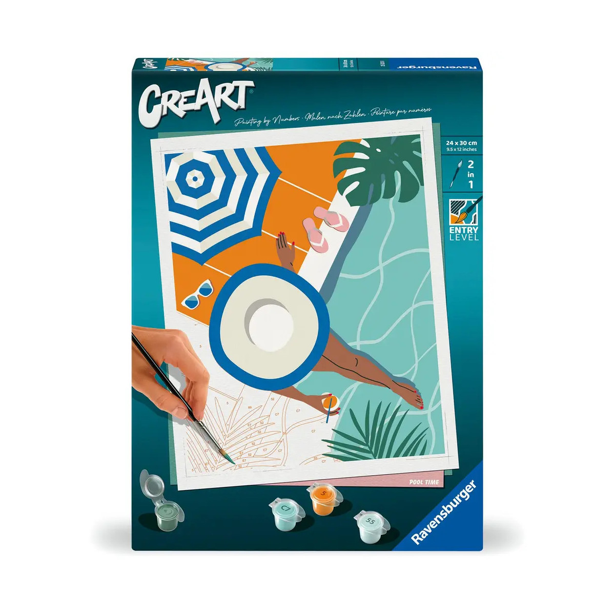 Ravensburger CreArt - Malen nach Zahlen 25523 - Poolzeit - ab 12 Jahren für Einsteiger