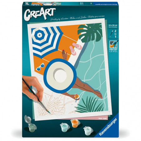 Ravensburger CreArt - Malen nach Zahlen 25523 - Poolzeit - ab 12 Jahren für Einsteiger