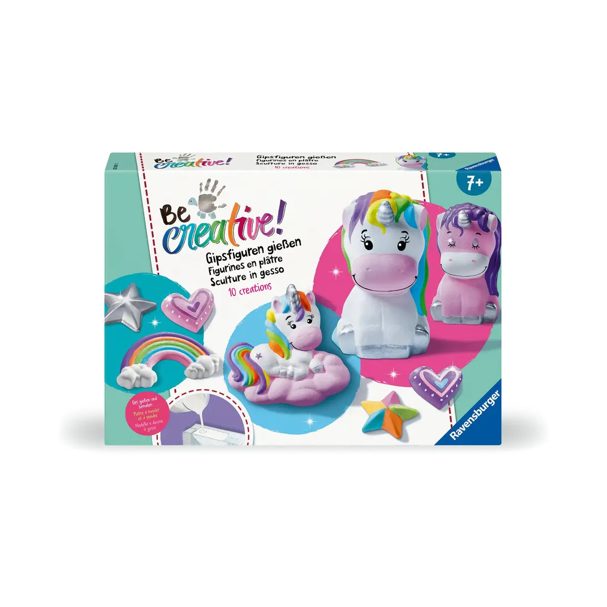 Ravensburger 25531 BeCreative Bastelset Gipsgießen Einhorn, DIY für Kinder ab 7 Jahren