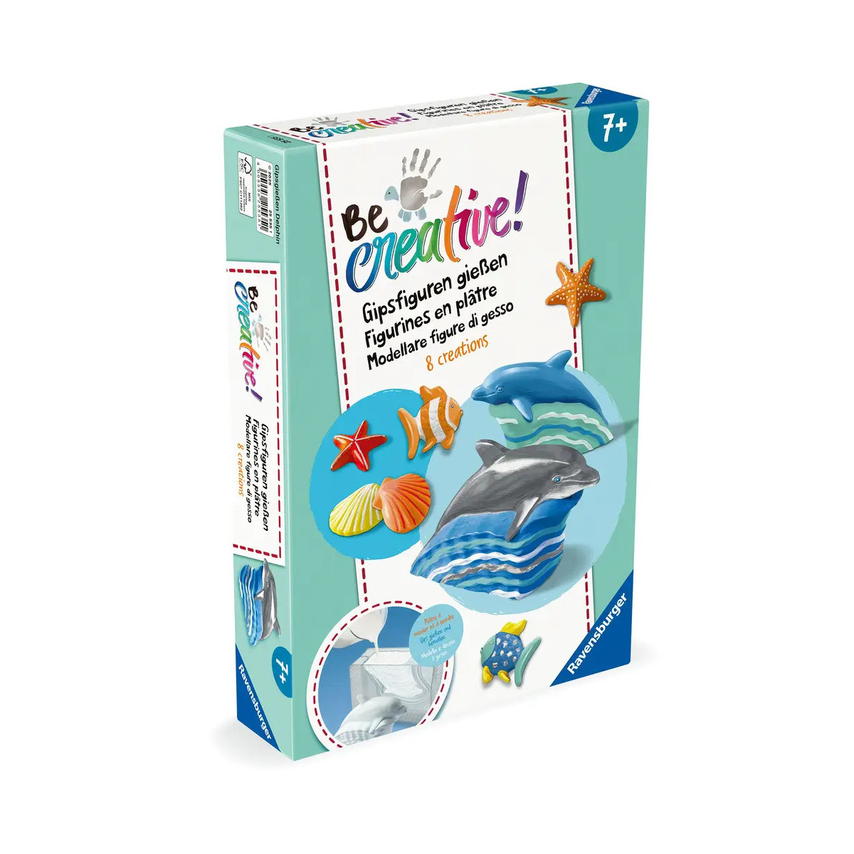 Ravensburger 25535 BeCreative Bastelset Gipsgießen Delfine, DIY für Kinder ab 7 Jahren