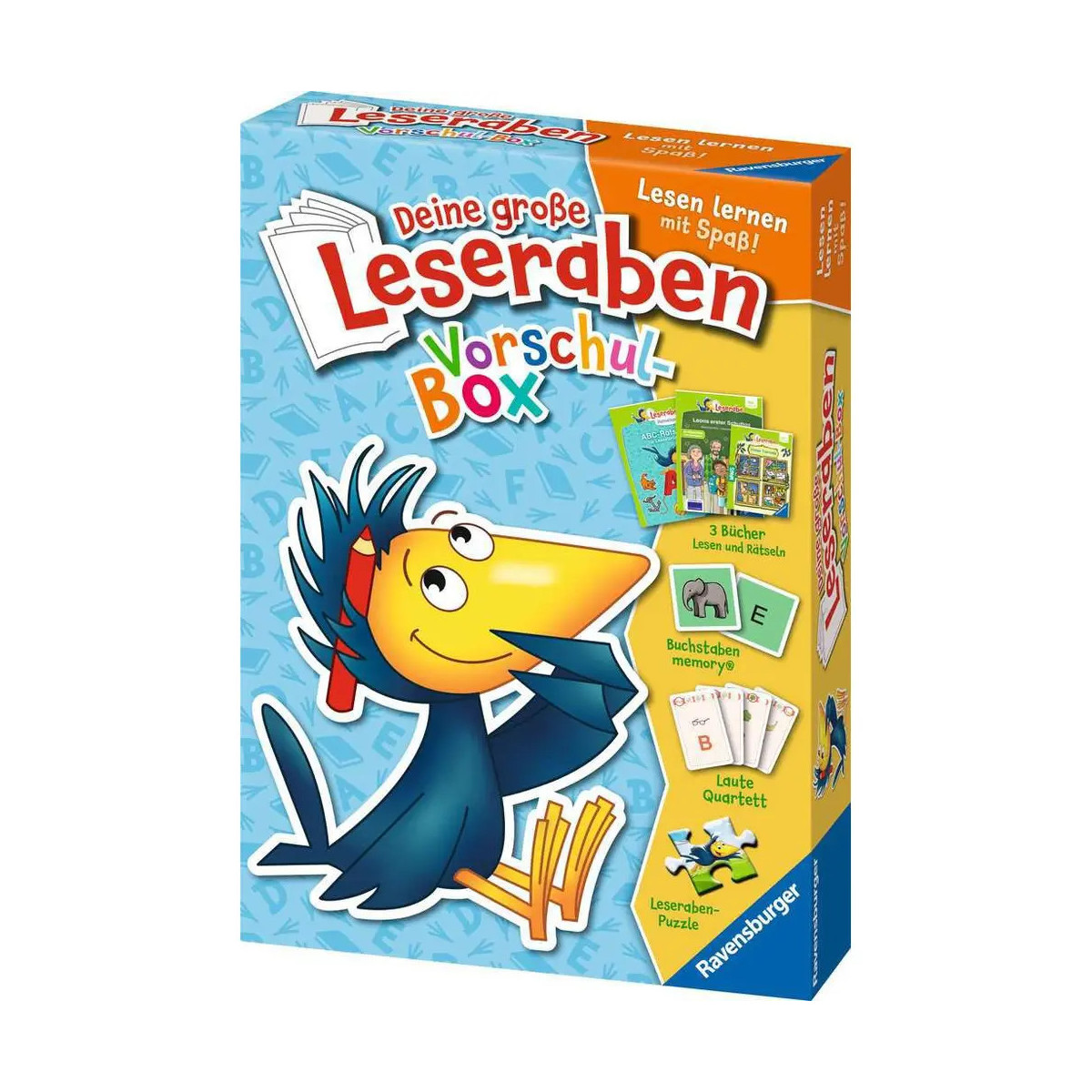 Deine große Leseraben Vorschul-Box - lesen lernen mit Spaß - Erstlesebücher, Spiele, Sticker und vieles mehr