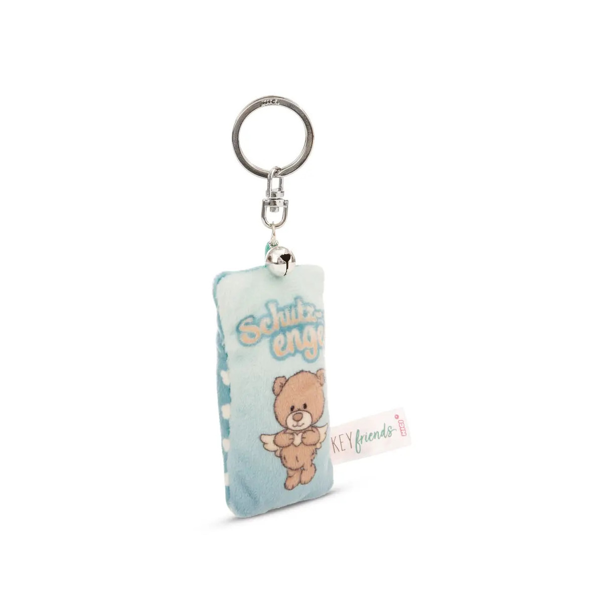 Schlüsselanhänger Mini Plüschkissen   Schutzengel   m. Glöckchen