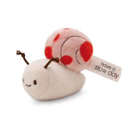 Kuscheltier Korallfarbene Schnecke m. Botschaft   Have a slow day