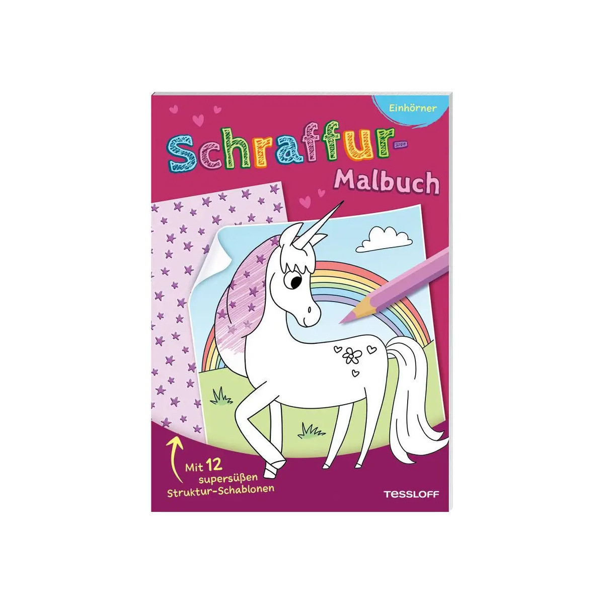 Schraffur-Malbuch. Einhörner