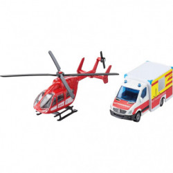 SIKU MB Rettungswagen und Helikopter