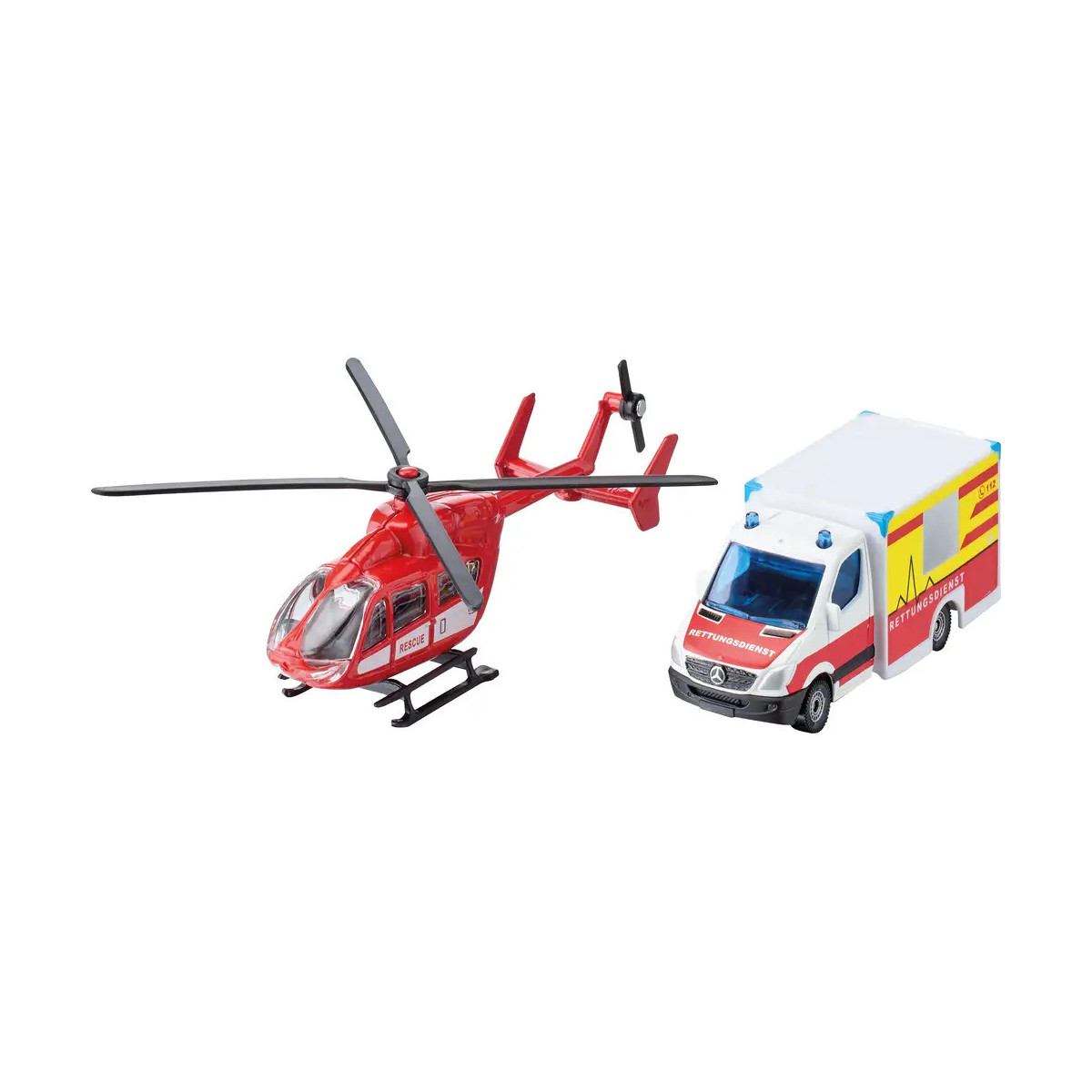 SIKU MB Rettungswagen und Helikopter