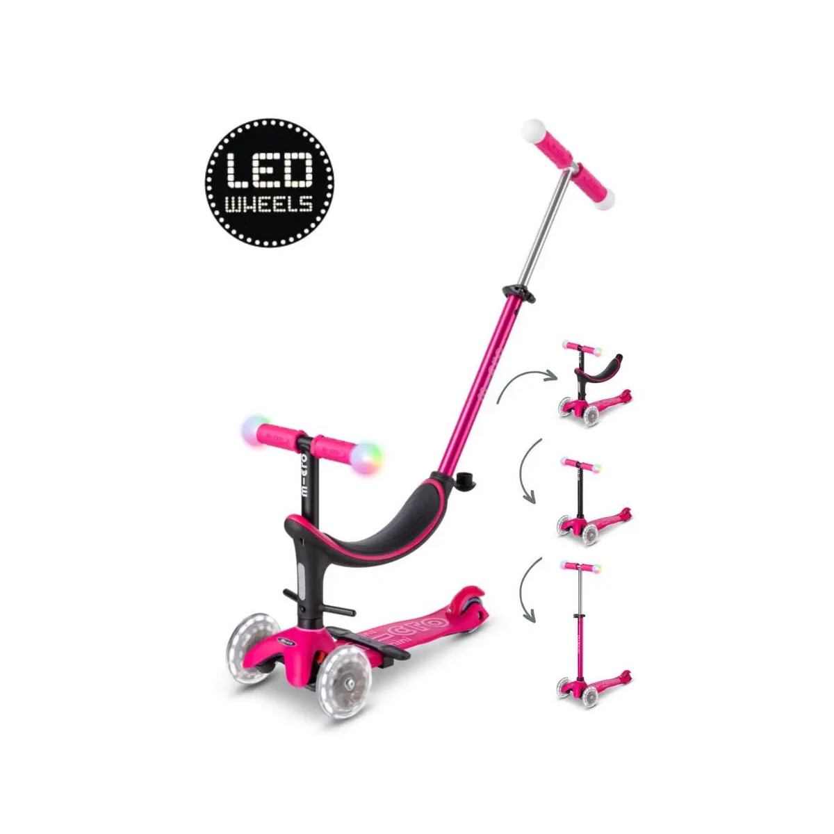 Micro Mobility - mini2grow deluxe magic LED pink