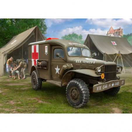 ZVEZDA 1 35 WC-54 Ambulance. Plastikmodellbausatz eines US-amerikanischen WWII Jeeps als Ambulanz-Fahrzeug