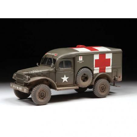 ZVEZDA 1 35 WC-54 Ambulance. Plastikmodellbausatz eines US-amerikanischen WWII Jeeps als Ambulanz-Fahrzeug