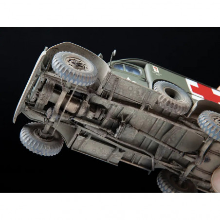 ZVEZDA 1 35 WC-54 Ambulance. Plastikmodellbausatz eines US-amerikanischen WWII Jeeps als Ambulanz-Fahrzeug