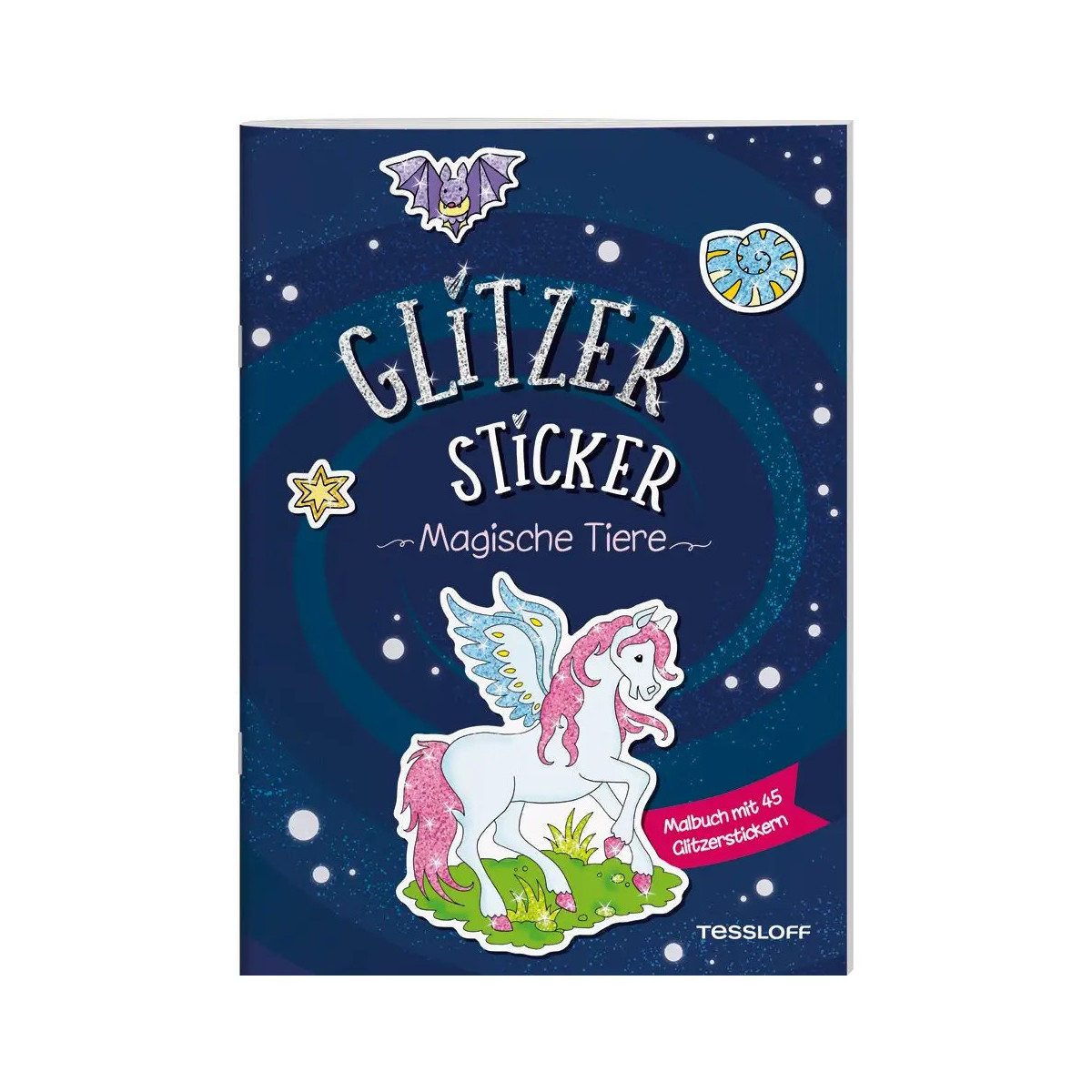 Glitzer-Sticker Malbuch. Magische Tiere