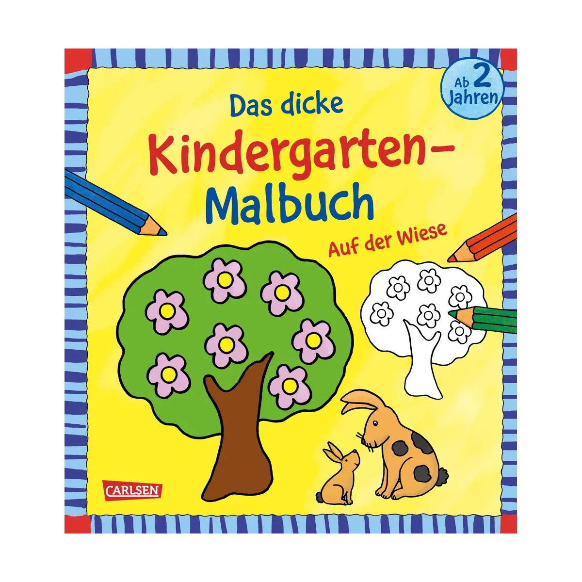 Das dicke Kindergarten-Malbuch: Auf der Wiese