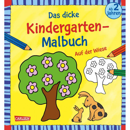 Das dicke Kindergarten-Malbuch: Auf der Wiese