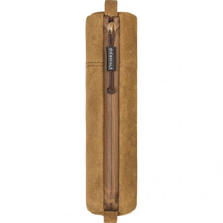 Schlampermäppchen braun S Wildleder