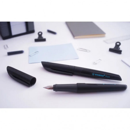 Füller - STABILO Flow ACTIVE in schwarz - Einzelstift - inklusive Patrone