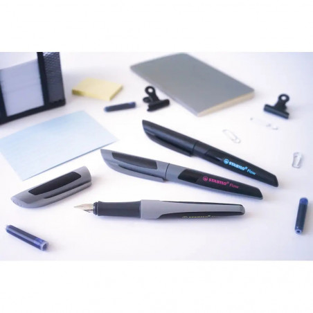 Füller - STABILO Flow ACTIVE in schwarz - Einzelstift - inklusive Patrone