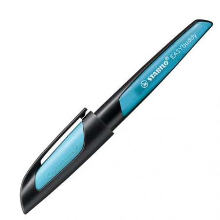 Schulfüller mit Standard-Feder M - STABILO EASYbuddy in schwarz himmelblau - Schreibfarbe blau (löschbar) - Einzelstif