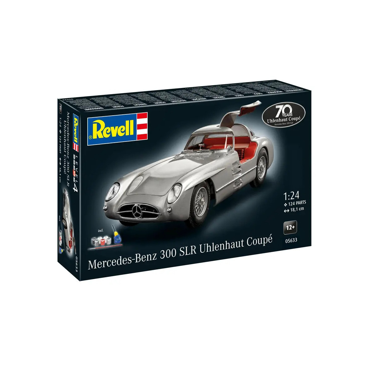 Geschenkset Mercedes-Benz 300 SLR 70th Anniversary, Revell Modellbausatz mit Basiszubehör