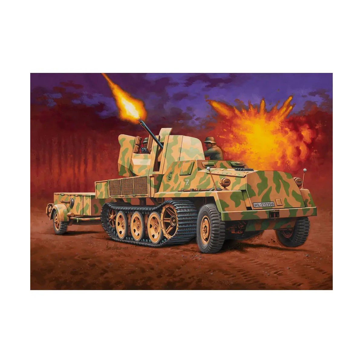 Model Set sWS with Flak43 and Sd.Ah58 Ammo Trailer, Revell Modellbausatz mit Basiszubehör