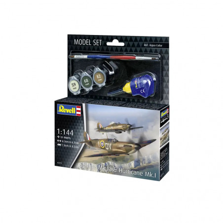 Model Set Spitfire Mk.Ia & Hurricane Mk.I, Revell Modellbausatz mit Basiszubehör
