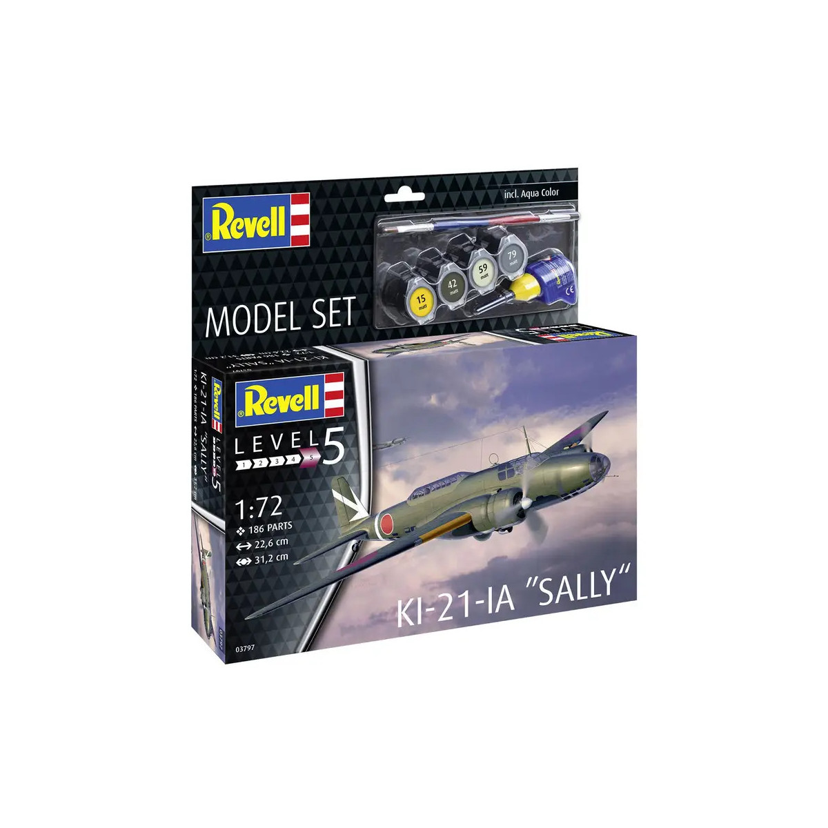 Model Set Ki-21-la Sally, Revell Modellbausatz mit Basiszubehör