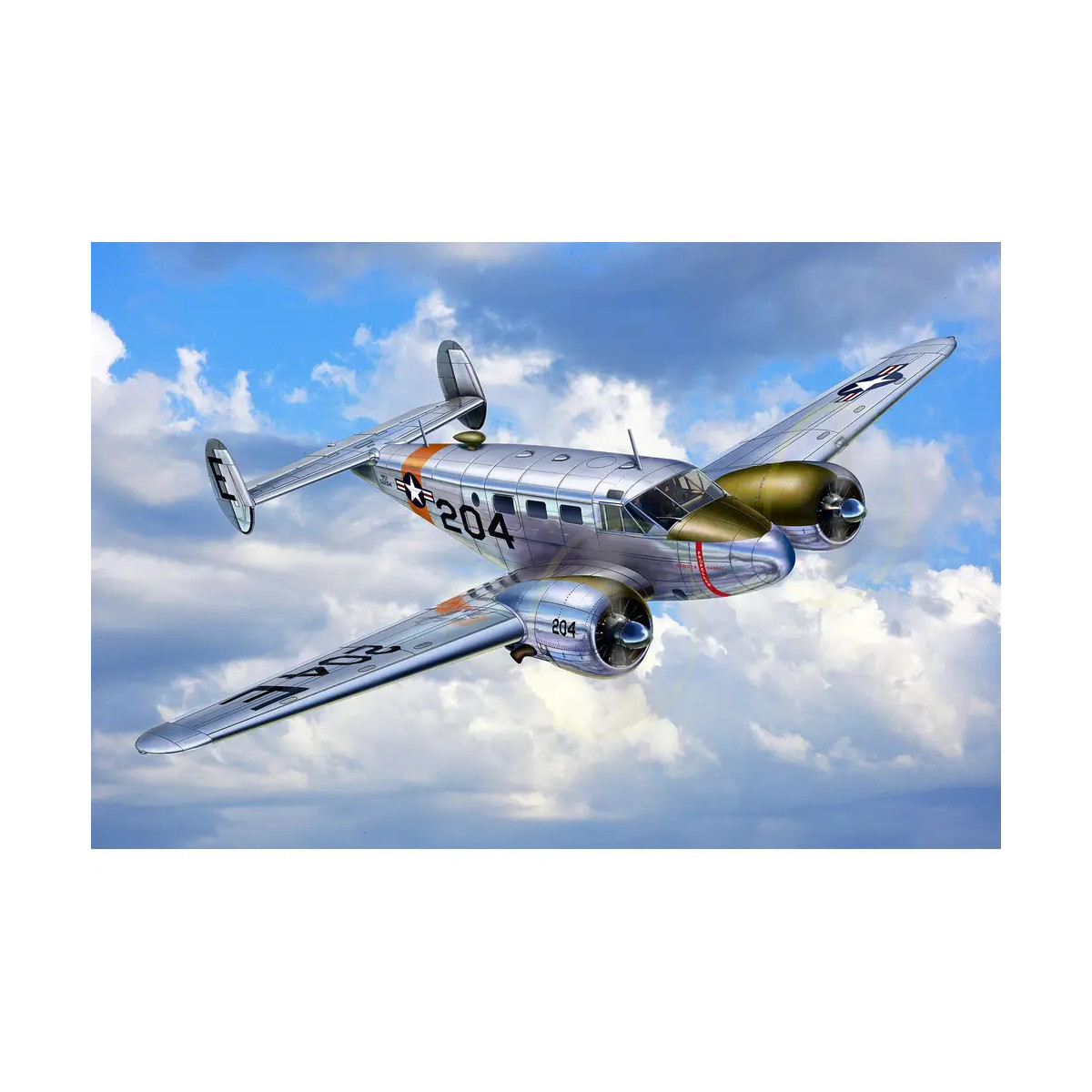 Model Set Beechcraft Model 18, Revell Modellbausatz mit Basiszubehör