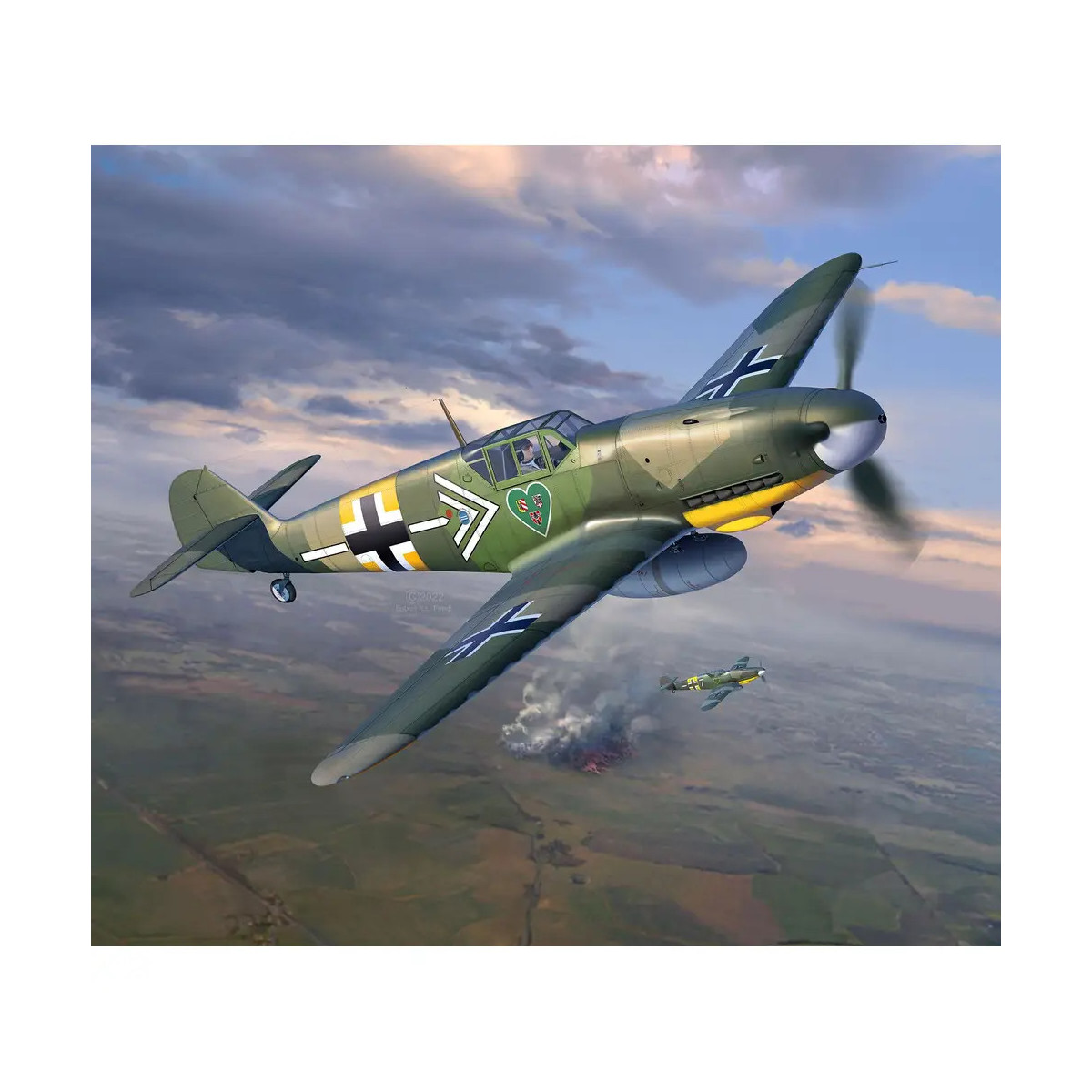 Model Set Messerschmitt Bf109 G-2 4, Revell Modellbausatz mit Basiszubehör