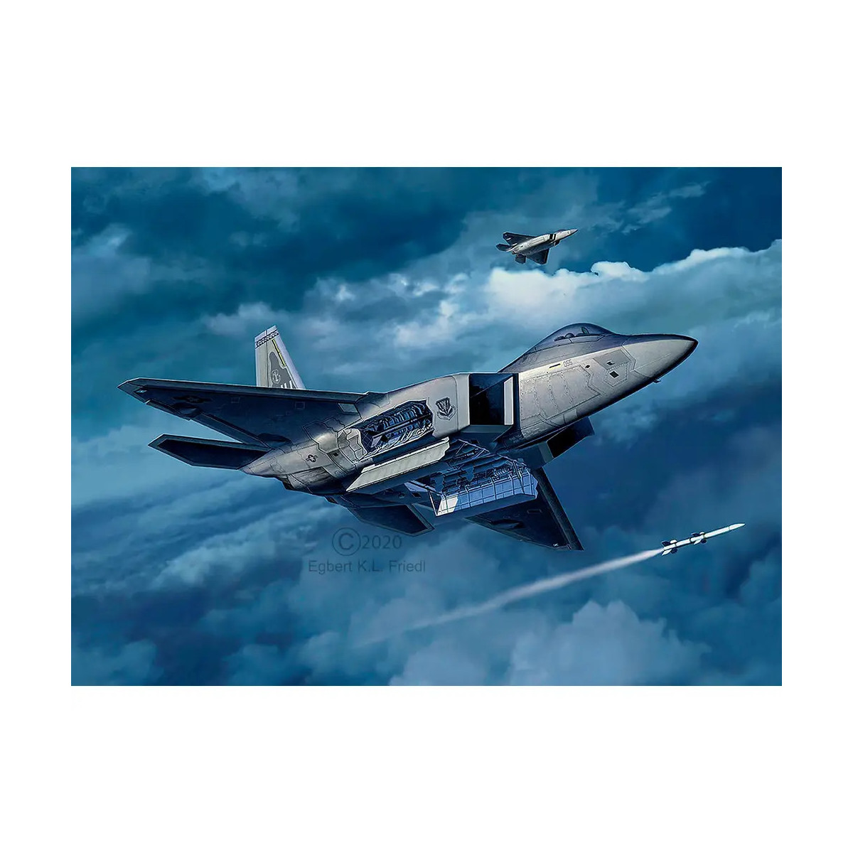 Model Set Lockheed Martin F-22A Raptor, Revell Modellbausatz mit Basiszubehör