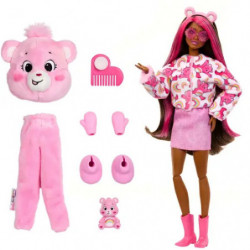 Barbie-Puppe der Cutie Reveal Glücksbärchis-Reihe mit Accessoires und Hurrabärchi-Kostüm, 10 Überraschungen