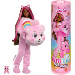 Barbie-Puppe der Cutie Reveal Glücksbärchis-Reihe mit Accessoires und Hurrabärchi-Kostüm, 10 Überraschungen